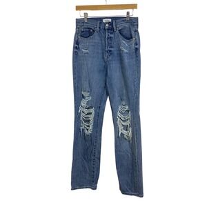 Pistola‎ Ripped High Rise Jeans Distressed Denim Button Fly Womens Size 26